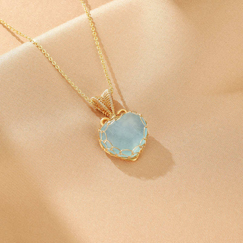 Collier Aigue-Marine Cœur – Cœur Océanique