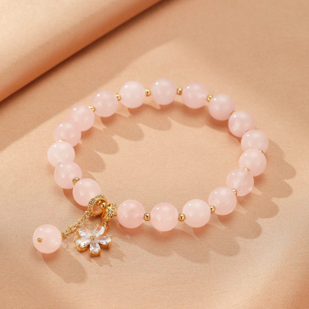 Bracelet Quartz Rose – Fleur de Tendresse