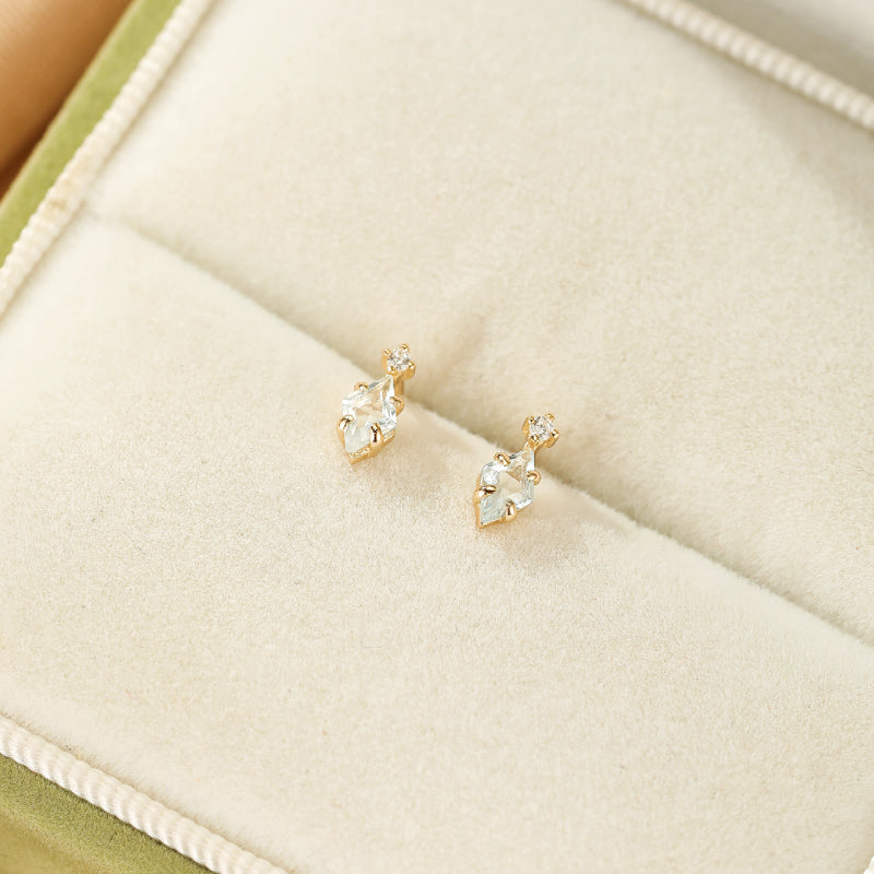 Boucles d'Oreilles Topaze – Clarté Céleste, Argent Plaqué Or 14K