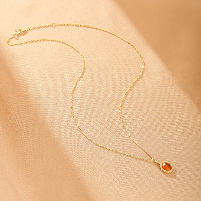 Collier Citrine – Beauté Solaire, Argent Plaqué Or