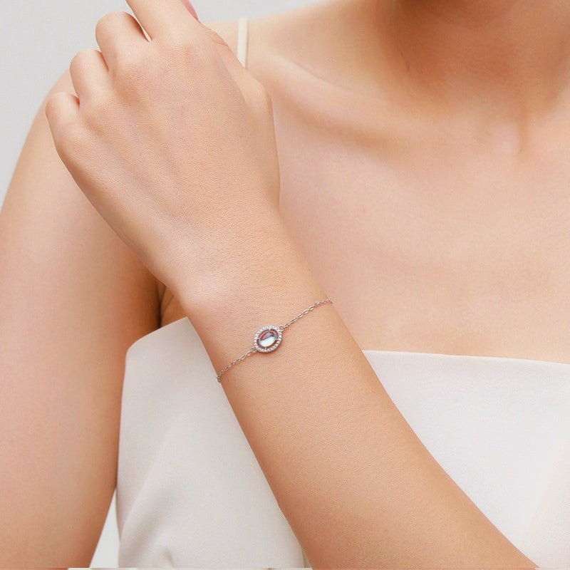 Moonstone Bracelet – Lunar Serenity, 925 Silver