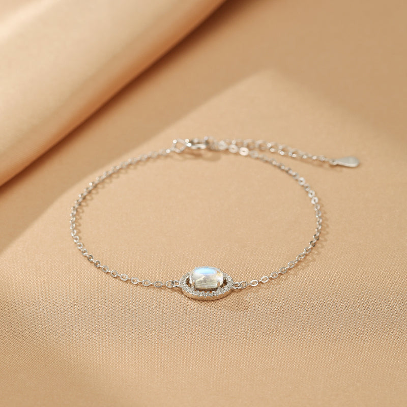 Moonstone Bracelet – Lunar Serenity, 925 Silver