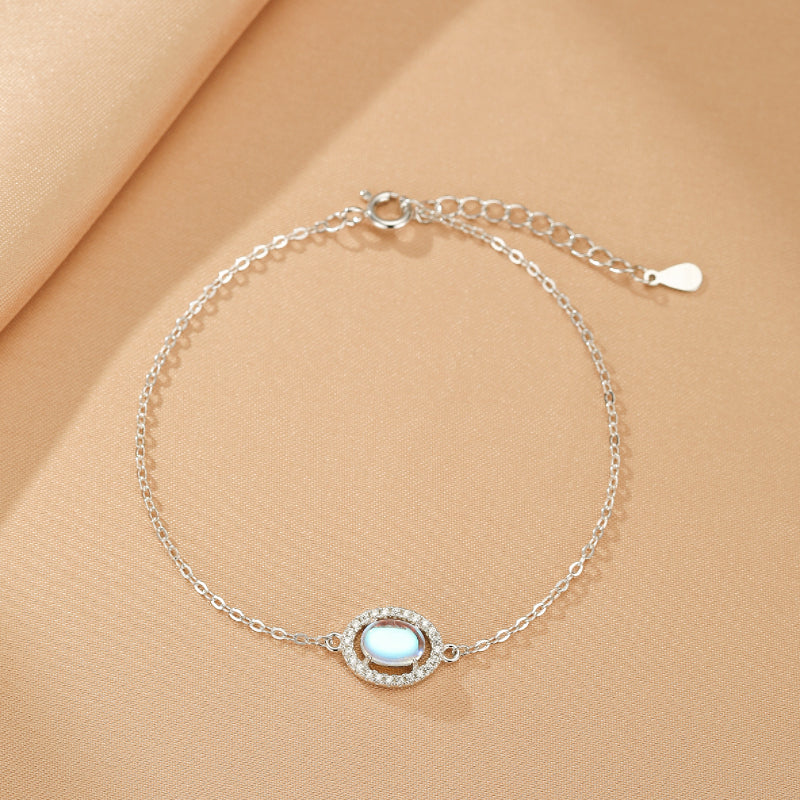 Moonstone Bracelet – Lunar Serenity, 925 Silver