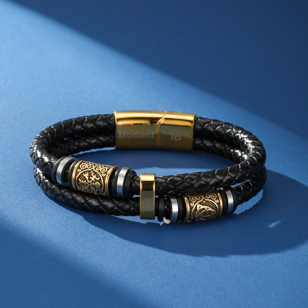 Men's Viking Leather Bracelet – Nordic Infinity Knots