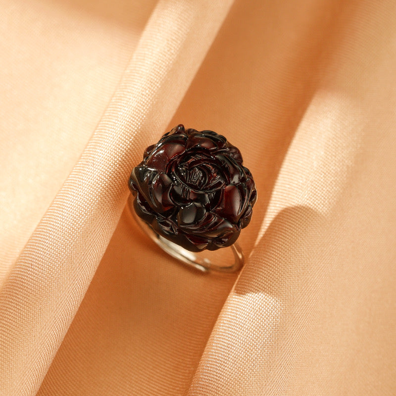 Bague Ambre – Lumière d’Automne, Argent Plaqué Or