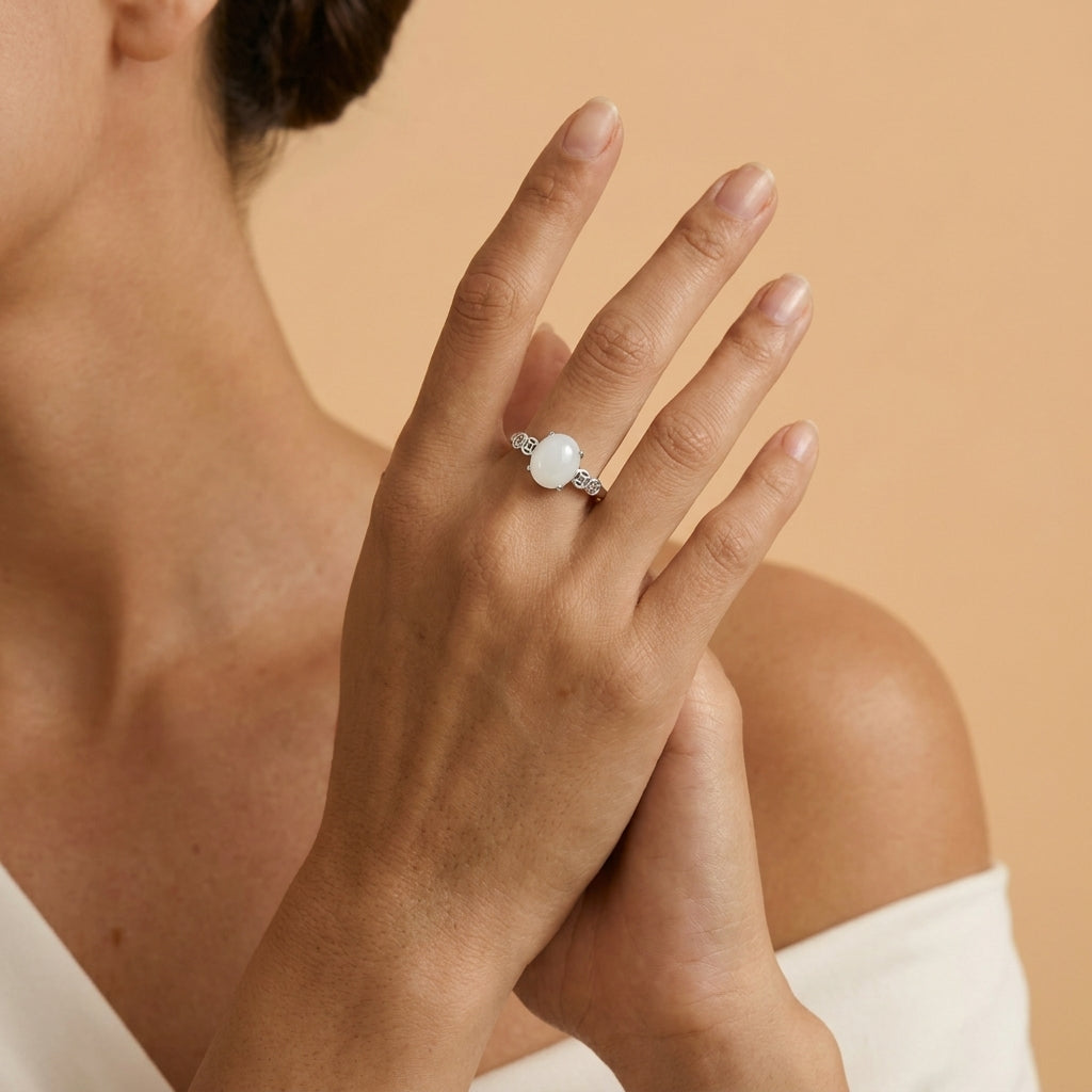 Bague Jade – Onde de Jade, Argent