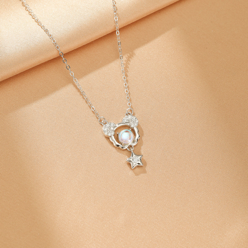Collier Pierre de Lune – Rêve Sidéral, Argent