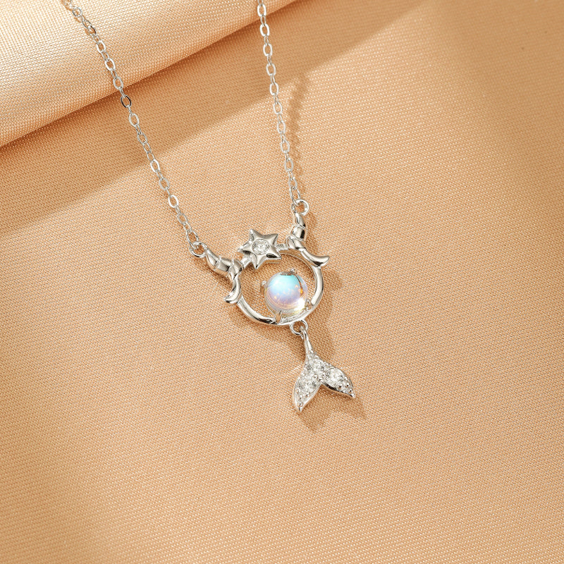 Collier Pierre de Lune – Rêve Sidéral, Argent