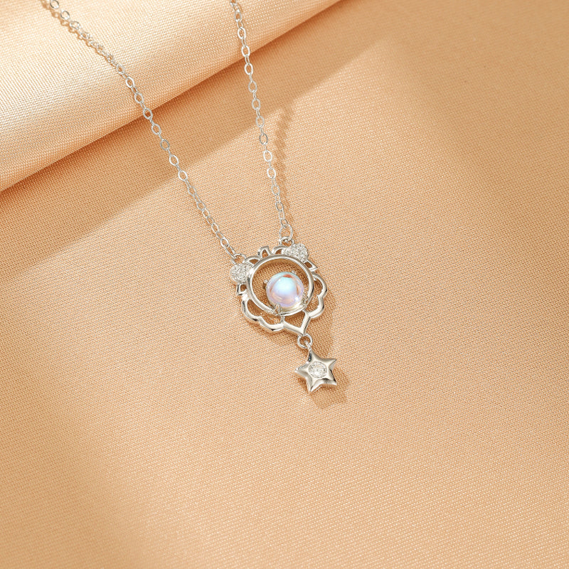 Collier Pierre de Lune – Rêve Sidéral, Argent