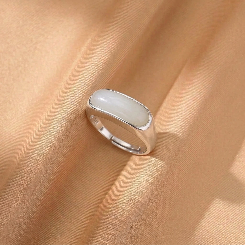 Bague Jade – Pureté Zen, Argent