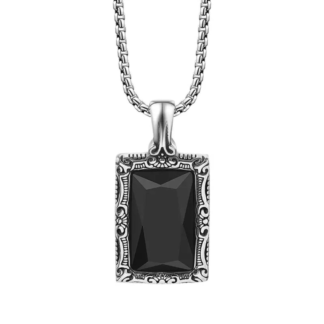 Collier Homme Obsidienne – Talisman Royal
