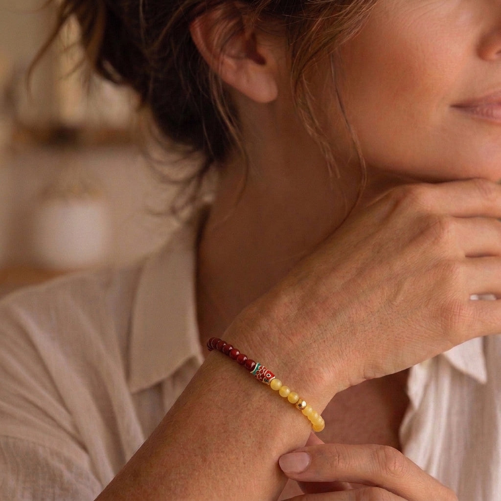 Bracelet Ambre et Cinabre – Carpe Joyeuse