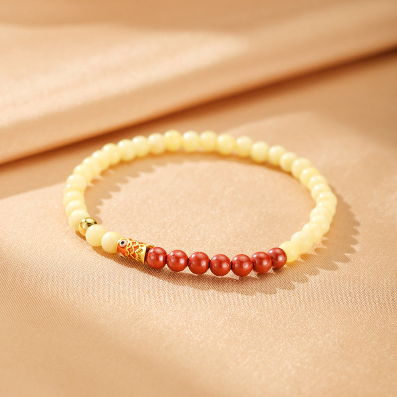 Bracelet Ambre et Cinabre – Carpe Joyeuse