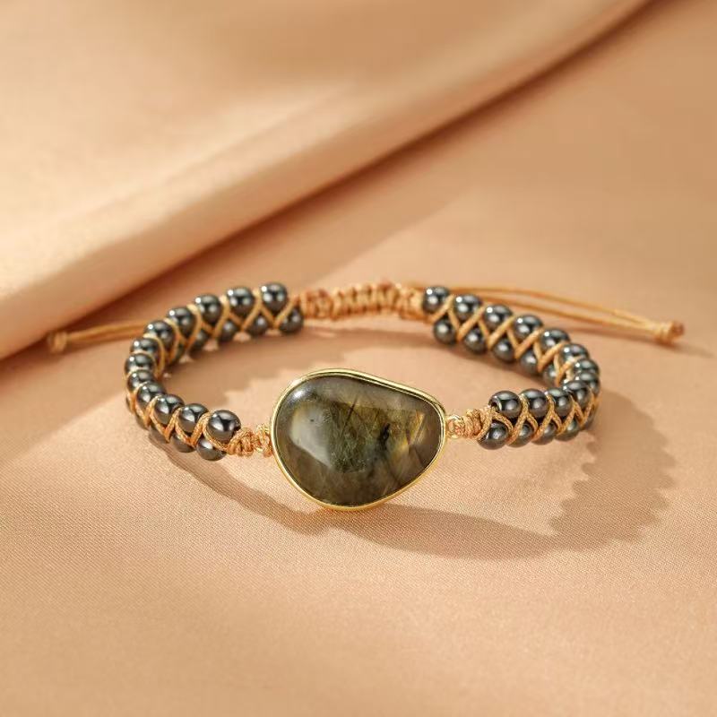 Bracelet Labradorite et Hématite – Aura Protectrice