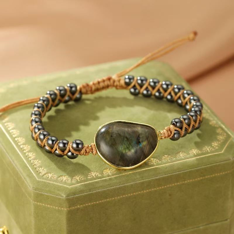 Bracelet Labradorite et Hématite – Aura Protectrice