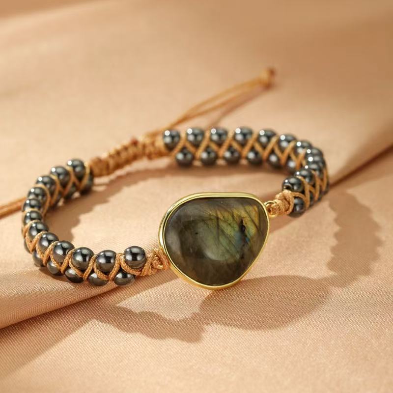 Bracelet Labradorite et Hématite – Aura Protectrice