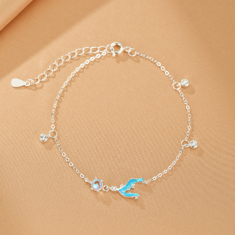 Moonstone Bracelet – Lunar Mermaid, Silver