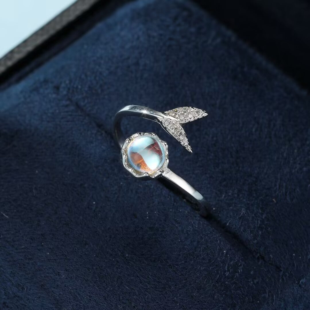Bague Pierre de Lune – Brume Matinale, Argent