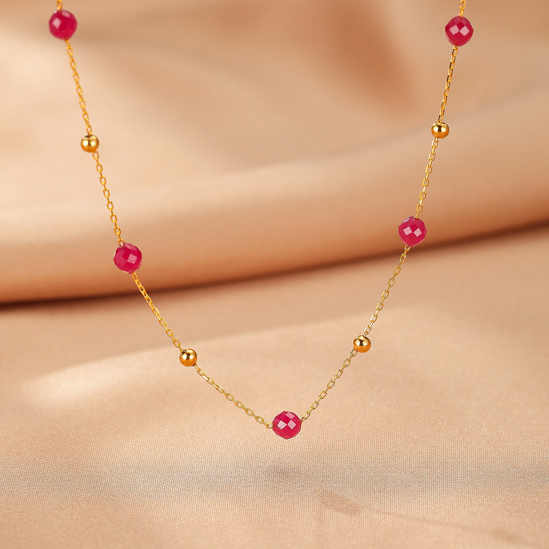 Collier Cornaline – Lumière Passionnée, Argent Plaqué Or