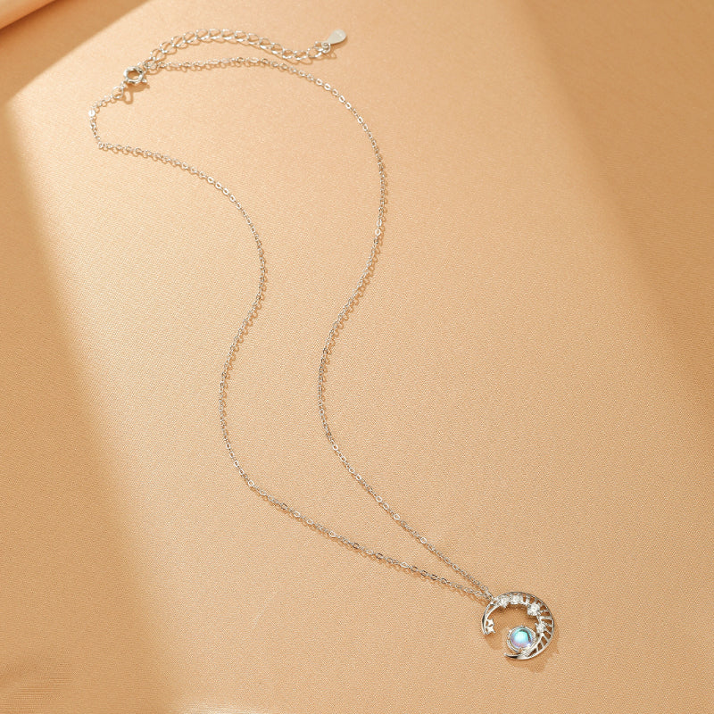 Moonstone Necklace – Celestial Dream, Silver