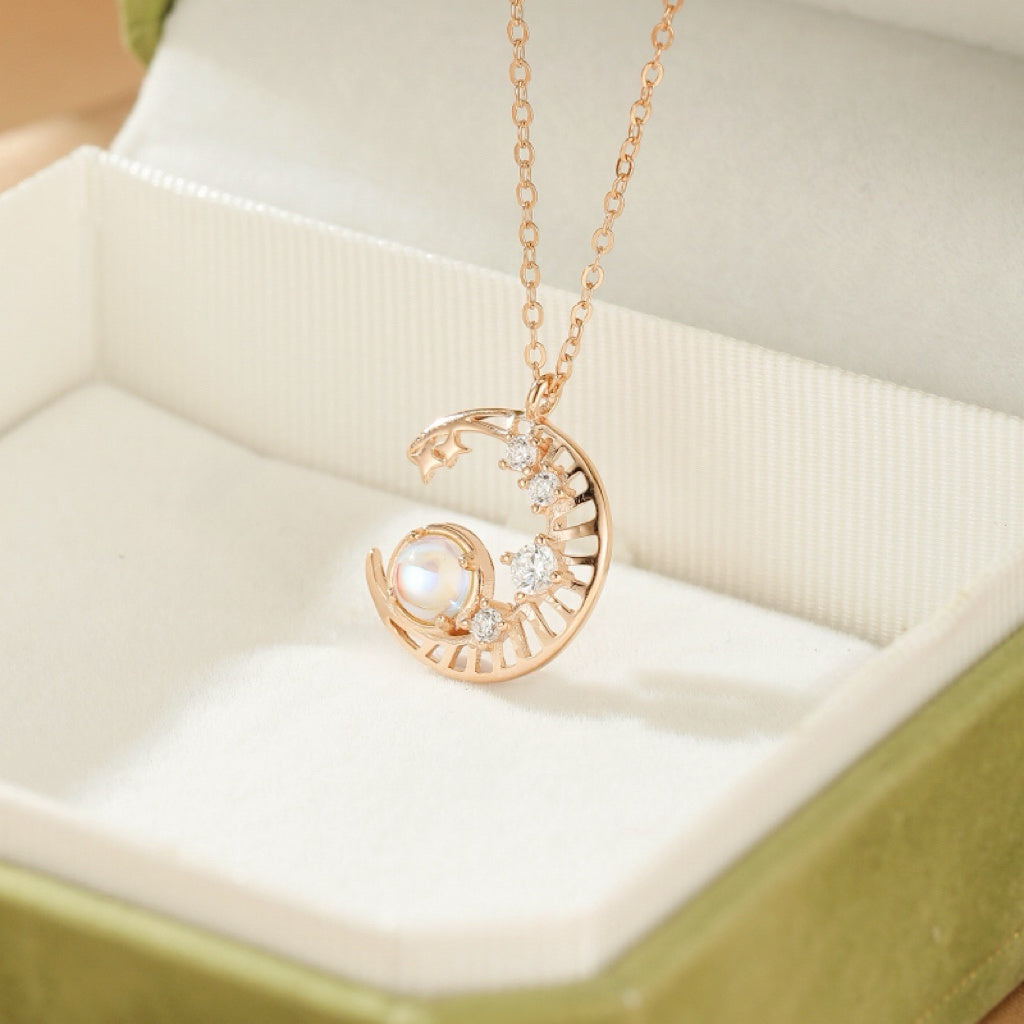 Moonstone Necklace – Celestial Dream, Silver