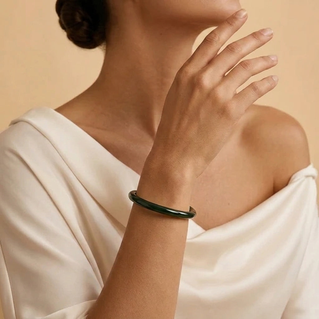 Bracelet Jonc Jade Néphrite – Éclipse Protectrice