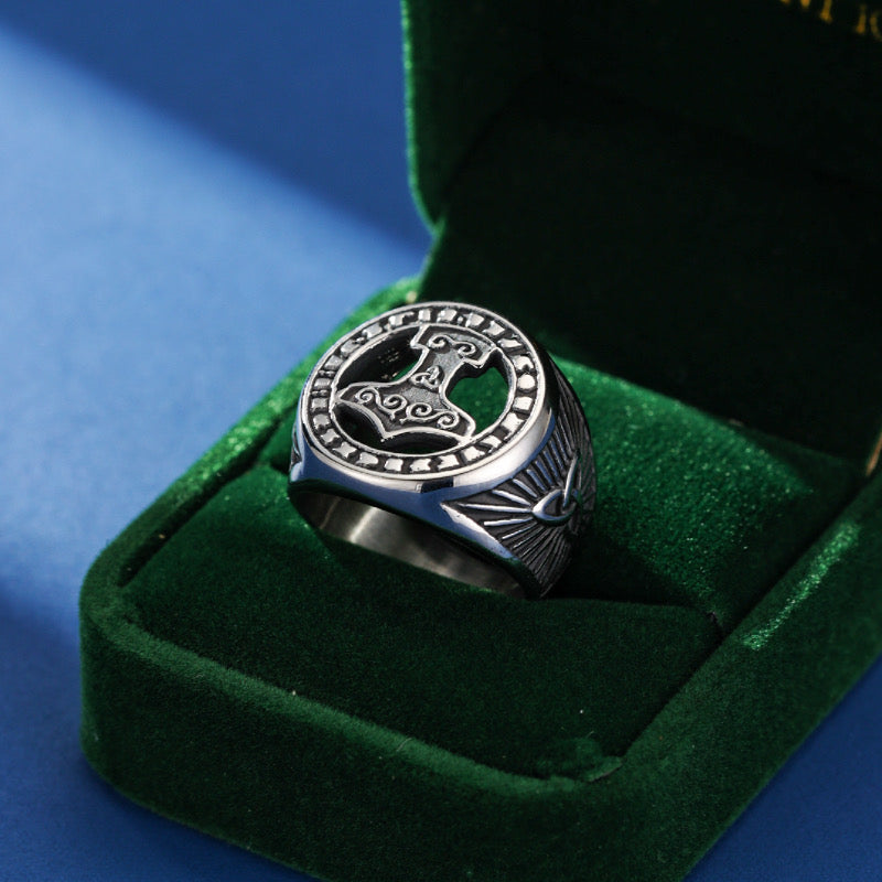Bague Homme Viking – Marteau Protecteur