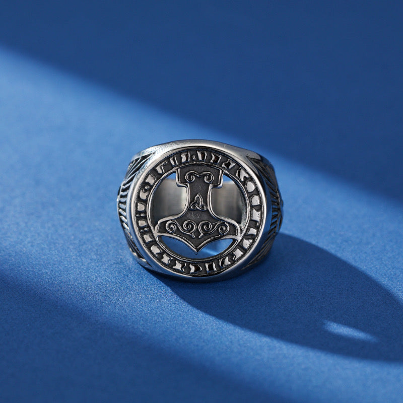 Bague Homme Viking – Marteau Protecteur