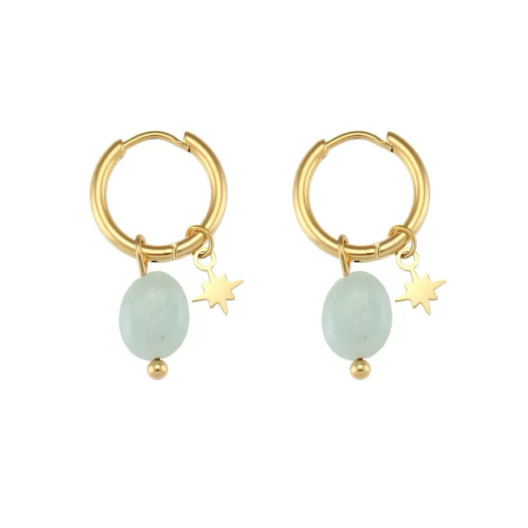 Boucles d’Oreilles Amazonite/Lapis Lazuli – Étoile Céleste