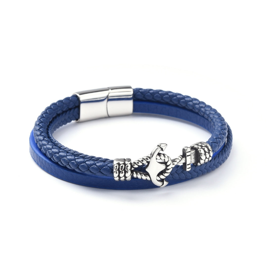 Bracelet Homme Cuir Ancre – Esprit Marin