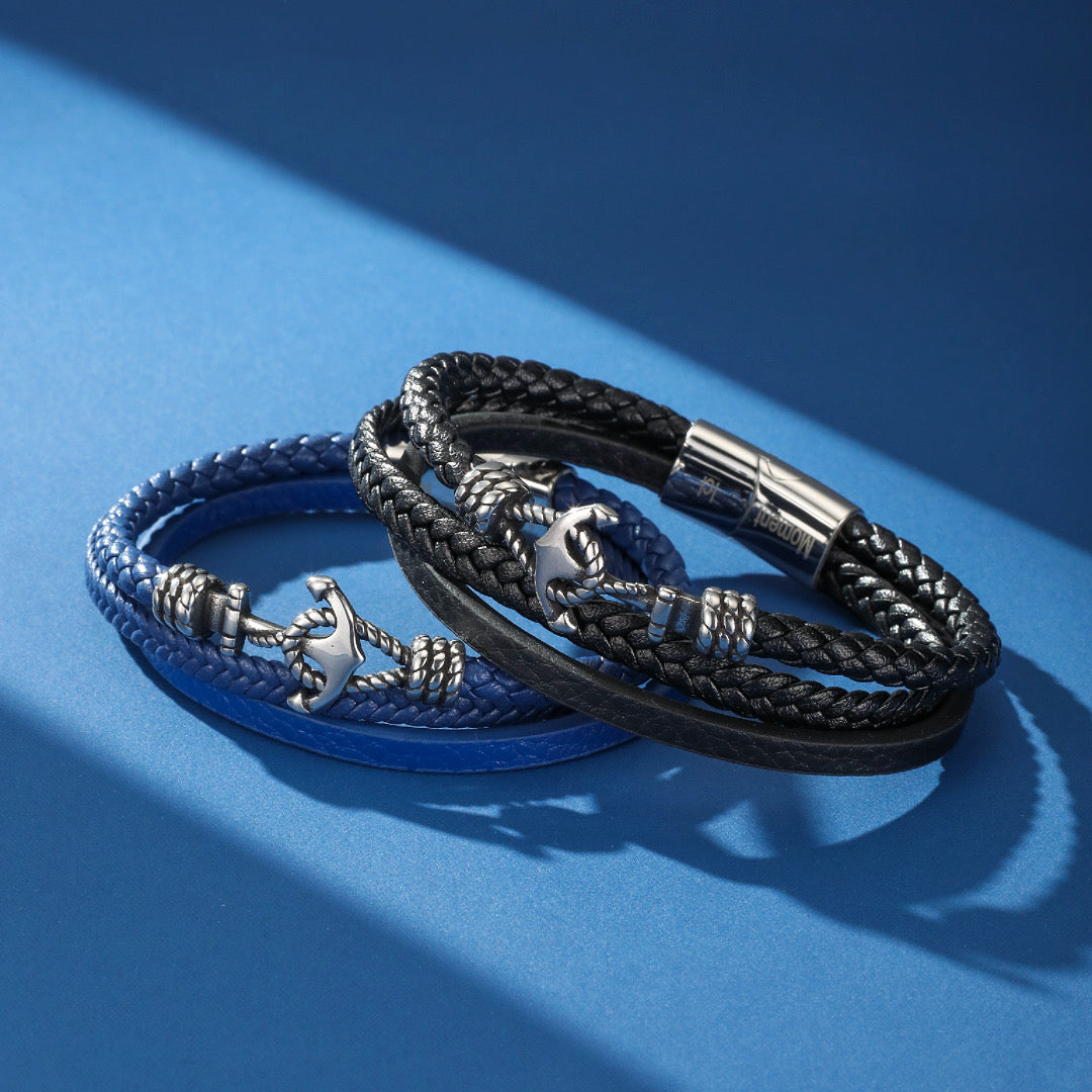 Bracelet Homme Cuir Ancre – Esprit Marin