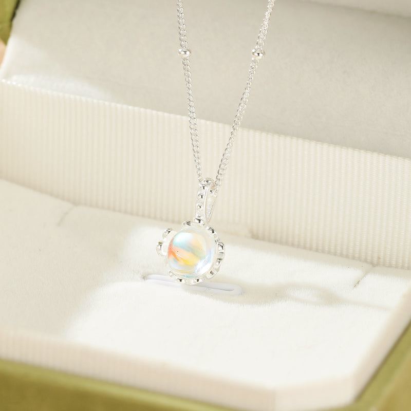 Moonstone Necklace – Night Glow, S925 Silver