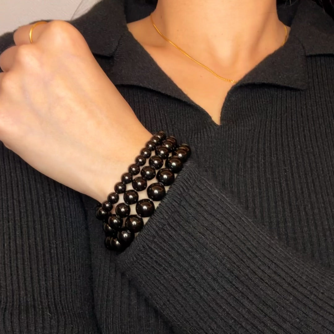 Bracelet Obsidienne – Force Silencieuse