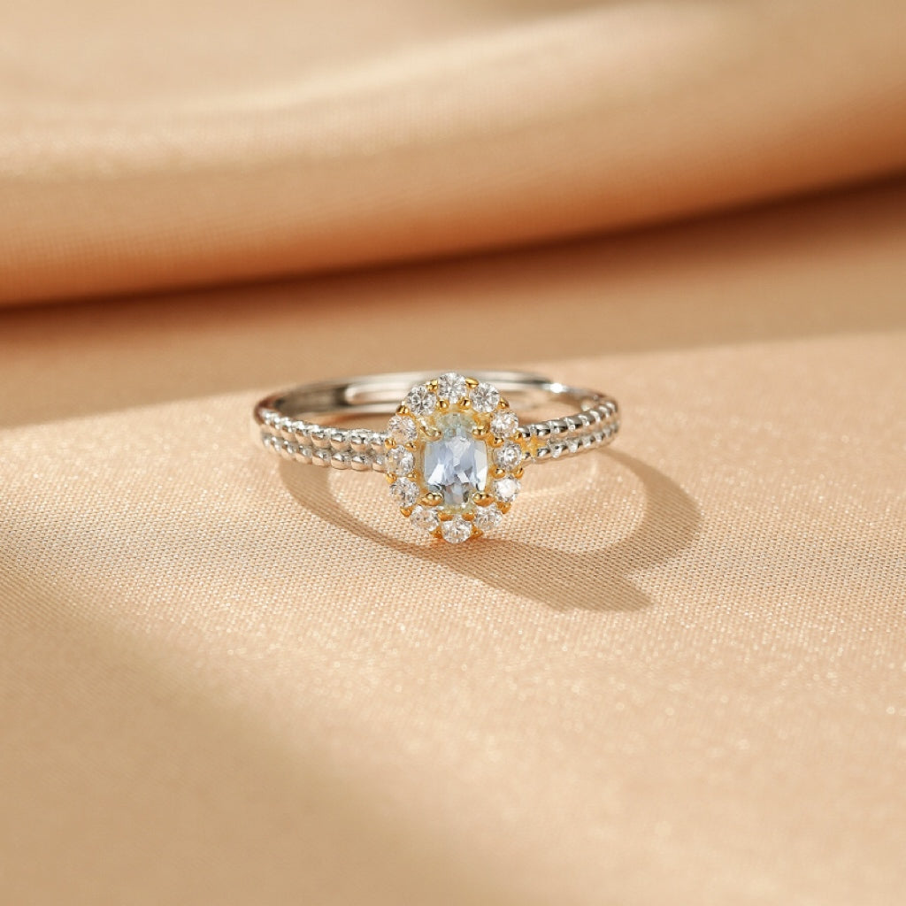 Bague Aigue-marine – Sérénité Céleste, Argent 925