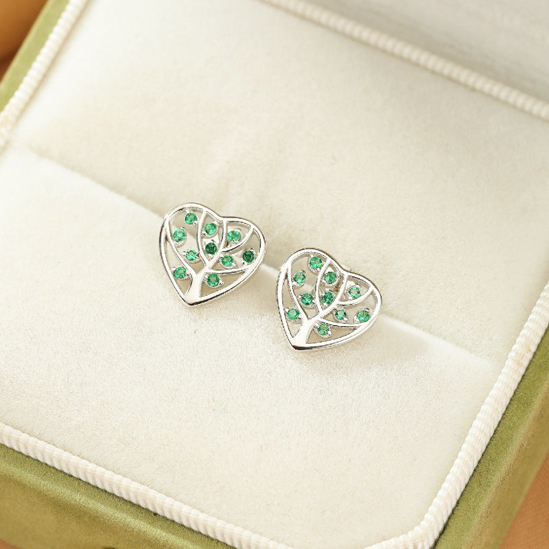 Boucles d'Oreilles Arbre de Vie – Arbre d'Amour, Argent 925