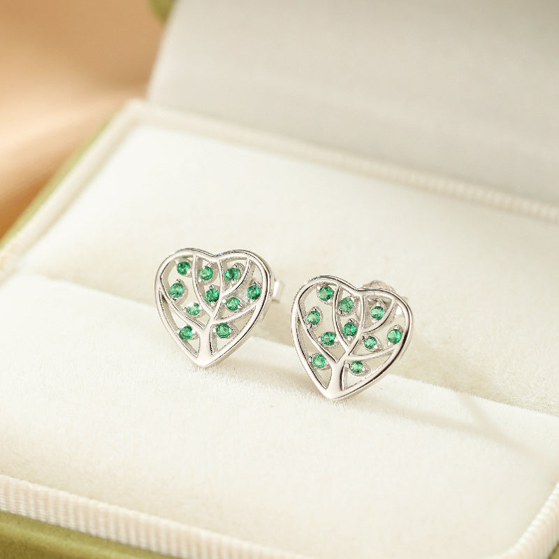 Boucles d'Oreilles Arbre de Vie – Arbre d'Amour, Argent 925