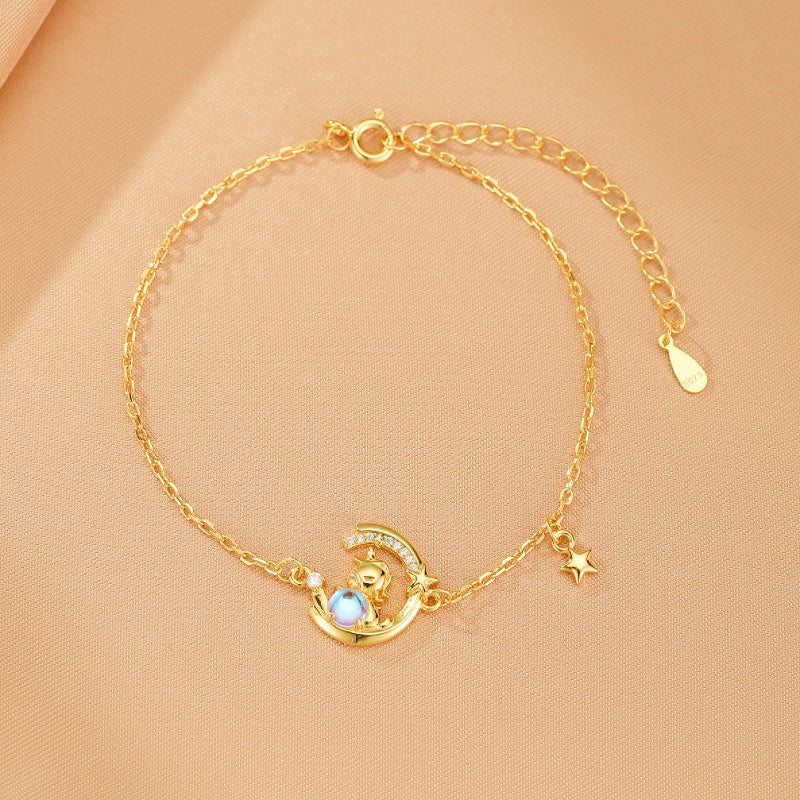 Bracelet Pierre de Lune – Harmonie Lunaire, Argent 925
