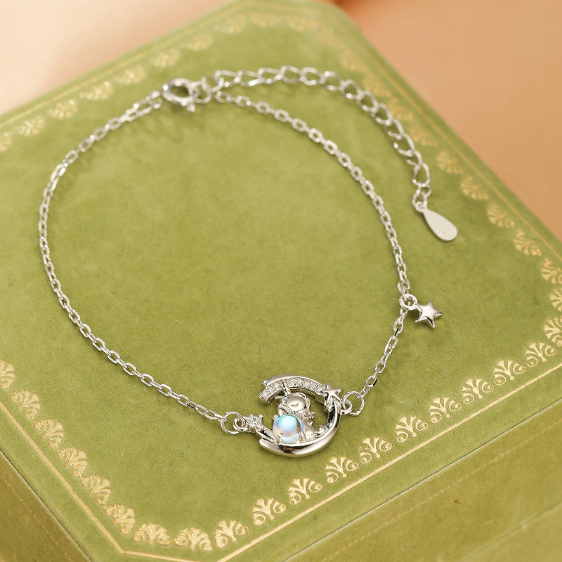 Bracelet Pierre de Lune – Harmonie Lunaire, Argent 925