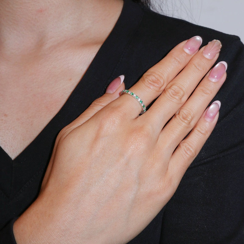 Bague Émeraude – Éclat Flamboyant, Argent