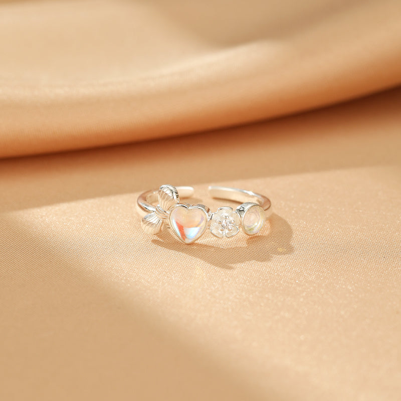 Bague Pierre de Lune – Fleur de Lune, Argent