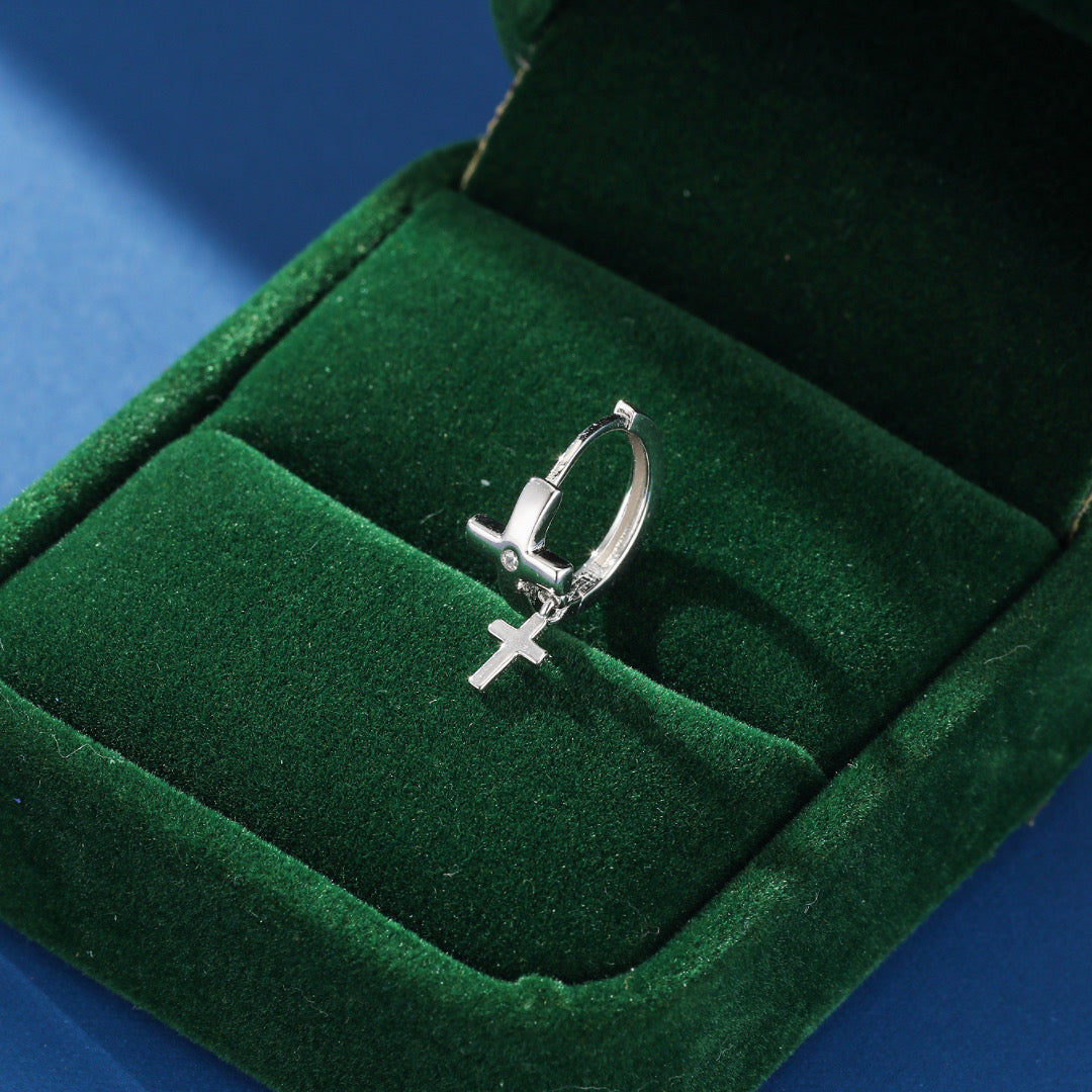 Men's Cross Earring – Subtle Shine