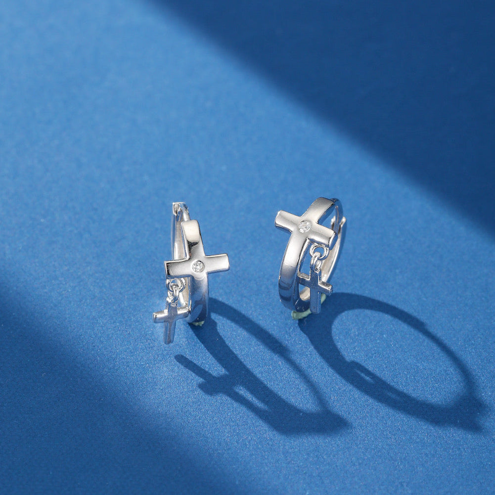 Men's Cross Earring – Subtle Shine