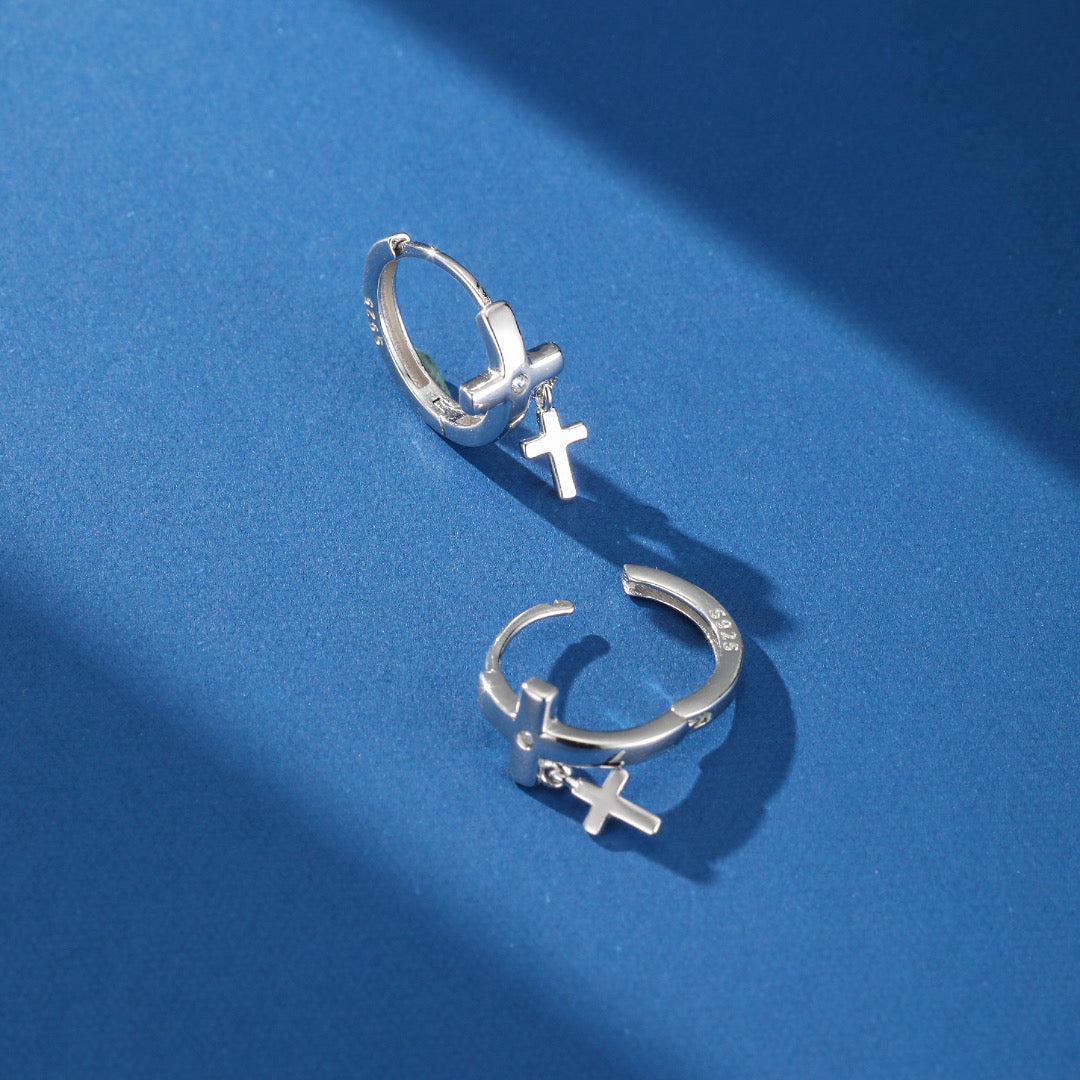 Men's Cross Earring – Subtle Shine