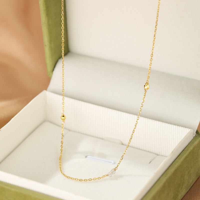 Collier Labradorite – Simplicité Mystique, Argent Plaqué Or