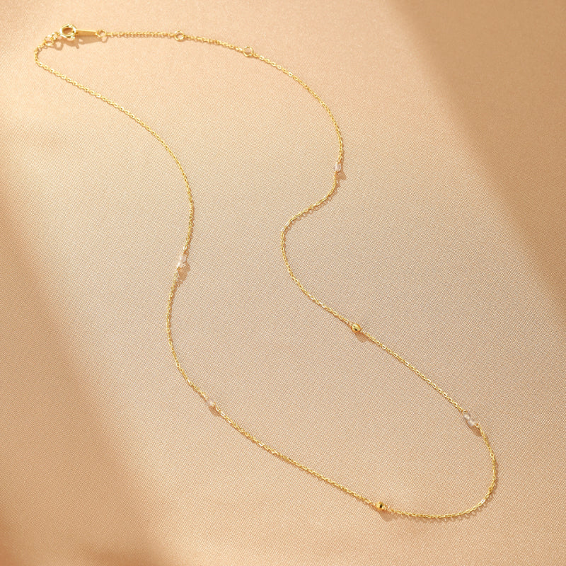 Collier Labradorite – Simplicité Mystique, Argent Plaqué Or