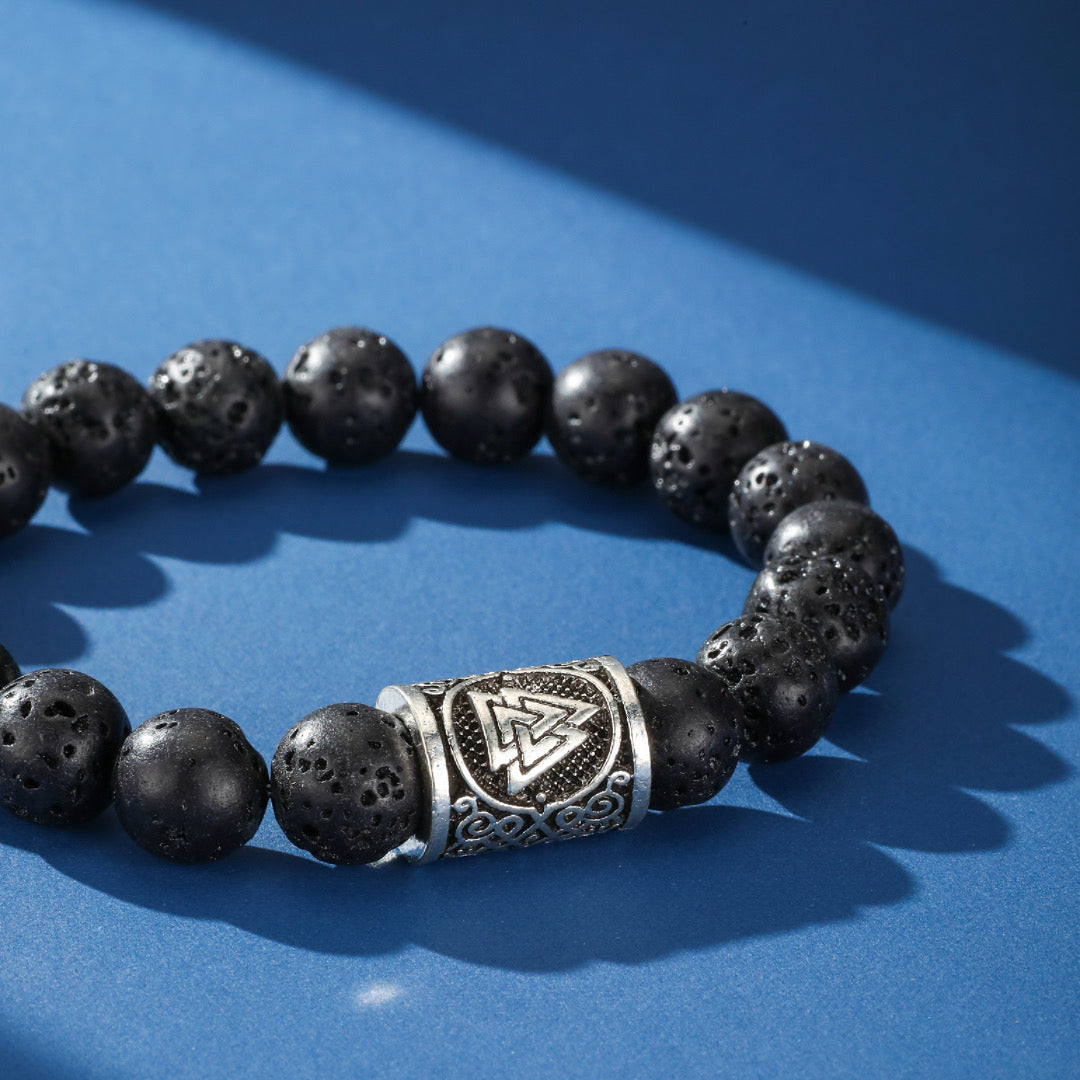 Viking Lava Stone Bracelet – Raw Power