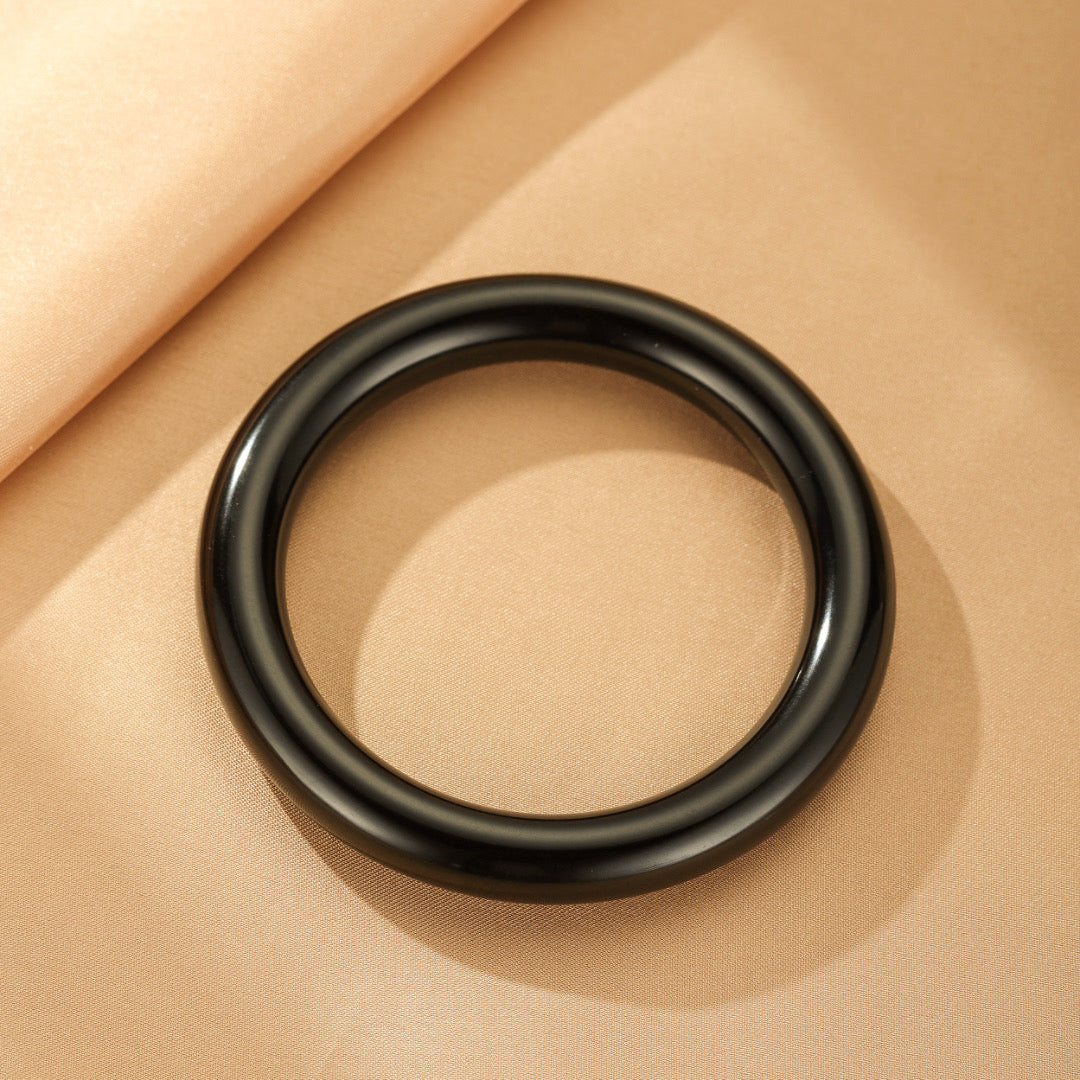 Bracelet Jonc Jade Noir – Silence Éternel