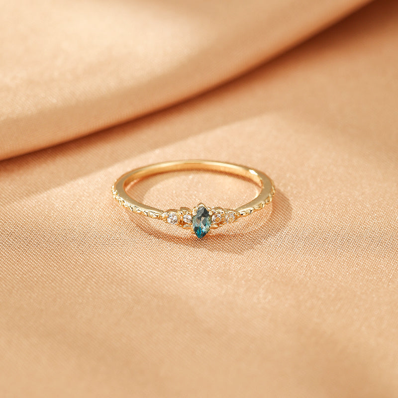 Bague Topaze – Firmament d'Azur, Argent Plaqué Or