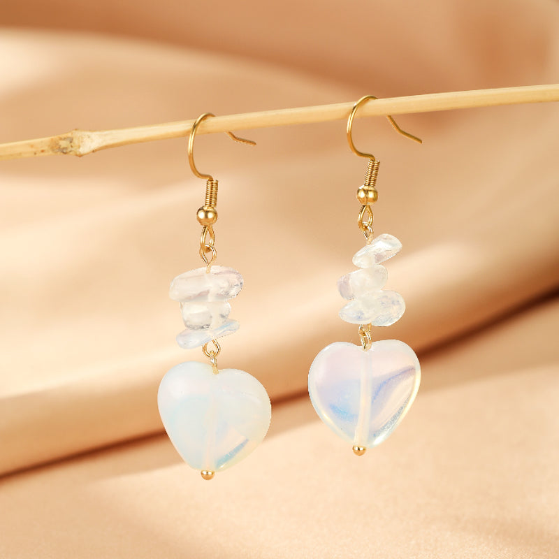 Boucles d'Oreilles Pierres Naturelles – Cœur Protecteur