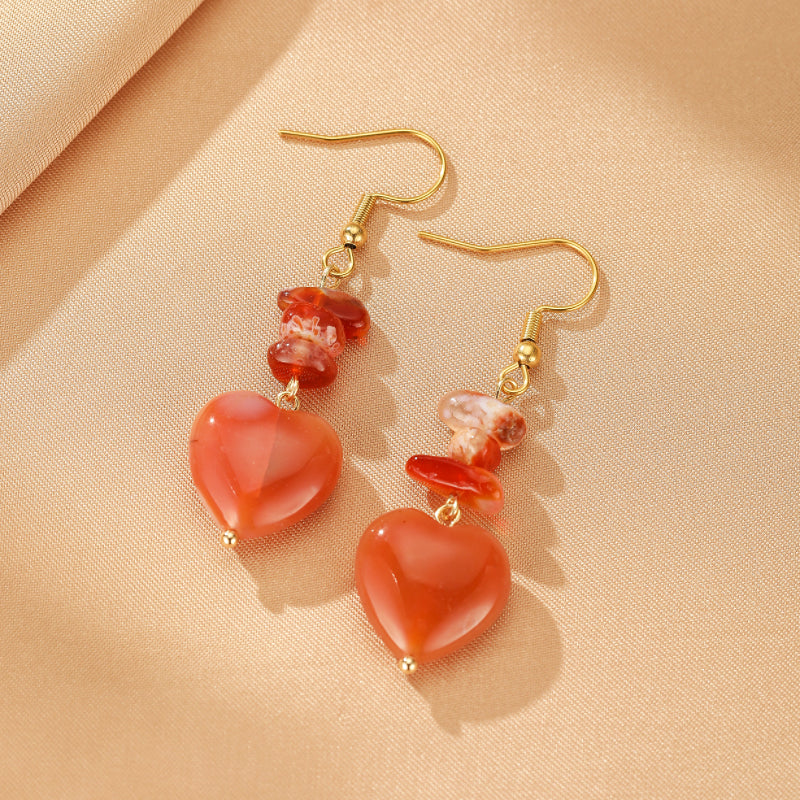Boucles d'Oreilles Pierres Naturelles – Cœur Protecteur